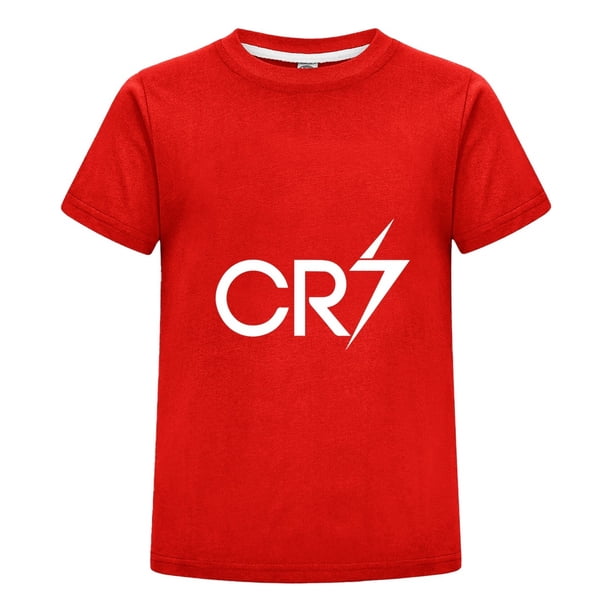Playera Infantil Cristiano Ronaldo CR7 para Niño Niña | Camiseta Deportiva de Futbol | Estilo Verano con Celebración