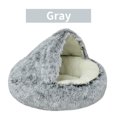 thumbnail image 1 of Cama de felpa larga para gato, cojín redondo para gato, cesta de Gato caliente para casa, bolsa de dormir para gato, perrera 2 en 1 para perro pequeño, 1 of 4