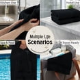 thumbnail image 4 of Lux Decor 6 Piece Bath Towel Set 525 GSM, 100% Cotton Towels for Bathroom, Spa & Hotels - Zero Twist 2 Large Bath Towels, 2 Hand Towels & 2 Washcloths – Quick Dry & Highly Absorbent - Black, 4 of 8