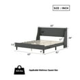 thumbnail image 7 of Miniyam Queen Size Upholstered Bed Frame with Wingback Headboard, No Box Spring Needed, Dark Gray, 7 of 7