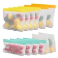 thumbnail image 1 of Reusable Ziplock Bags Freeze Safe Food Grade Peva Snack Organizer 12Pcs, 1 of 8