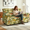 thumbnail image 4 of Xoenoiee Daisy Flower Print Recliner Loveseat Cover, Stretch Jacquard Reclining Loveseat Cover Furniture Protector Sofa Slipcovers 2 Seat Recliner Covers with Elastic Bottom for Kids Pets, 4 of 6