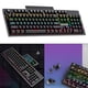 thumbnail image 5 of mecánico retroiluminado por LED para juegos con cable Carga inalámbrica 104 teclas, durabilidad cómoda y fuerte Negro Yotijar Teclado mecánico, 5 of 10