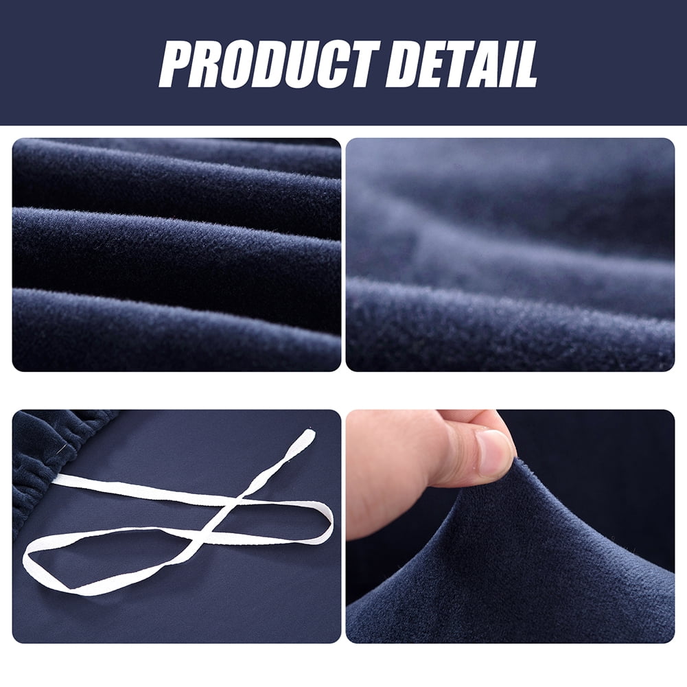 CJC Sofa Cover Plush Stretch 1 2 3 4 Seater Sofa Slipcover Chair Loveseat Couch Cover Furniture Protector Cover with 1 Pillowcase (1 Seater, Navy Blue)