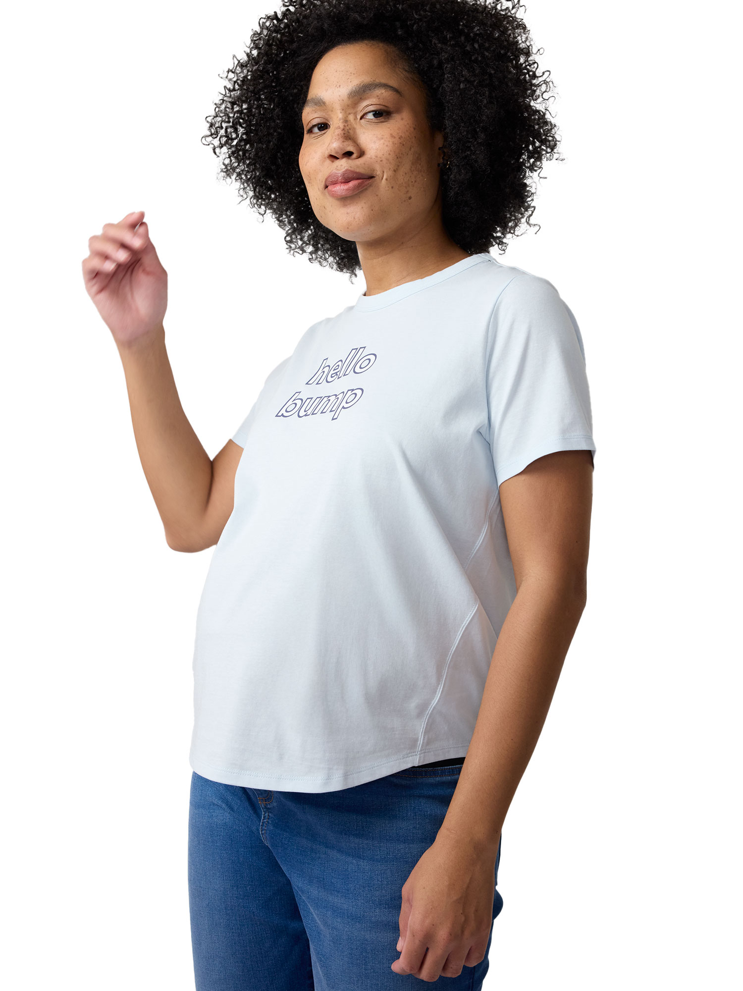 Ingrid & Isabel For Every Belly Women's Maternity Short Sleeve Relaxed Crew Graphic Tee, Sizes S-XXL