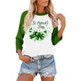 thumbnail image 3 of Ohufall 3/4 Sleeve Shirts for Women St Patricks Day Shirt Crewneck T-shirts 2026 Trendy Plus Size Raglan Tops, S-5XL, 3 of 4