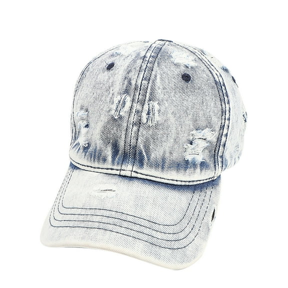 HONHUZH Summer Hats Mens Women Distressed Denim Baseball Cap Adjustable Low Profile Washed Vintage Hat