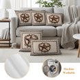 thumbnail image 5 of Outdoor Pillow Covers 20x12 Set of 2, Western Texas Star Vintage Waterproof Patio Throw Pillow Covers for Couch Sofa Chair, Rustic Wreath Black Beige Plaid Decorative Pillowcases for Throw Pillows, 5 of 9