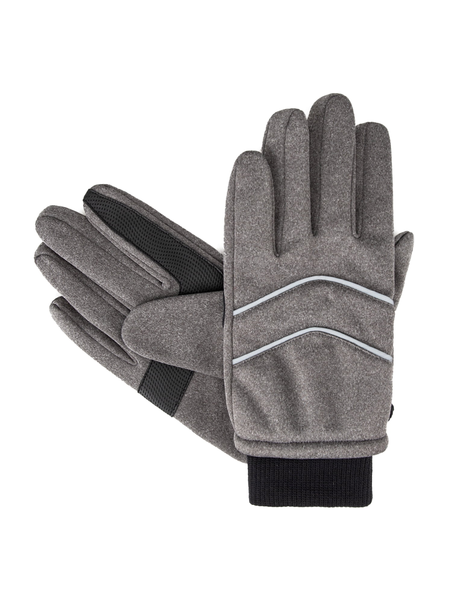 Isotoner Women's Moisture Wicking Touchscreen Gloves, Gray with Reflective Detailing