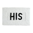 thumbnail image 2 of Jean Pierre "His" 21"x34" Cotton Bath Rug, White, 2 of 8