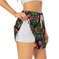 thumbnail image 3 of Lsque Traditional Floral Polish Printed Women's Running Shorts with Liner Pockets,Elastic Quick Dry Workout Athletic Gym Yoga Shorts,Womens High Waist Shorts-XX-Large, 3 of 9