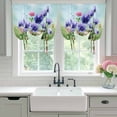 thumbnail image 4 of Spring Easter Balloon Curtains 63 Inch Length for Living Room/Bedroom, Purple Floral Summer Botanical Ombre Rod Pocket Privacy Door Curtains Decorative Tie Up Shade for Window 52"x63", 4 of 8