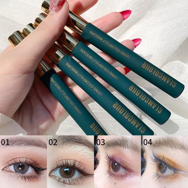 Máscara de pestañas de color mágico, color femenino, hermosa máscara de pestañas de color para jugar, crema resistente al agua, a prueba de sudor, que no se desvanece
