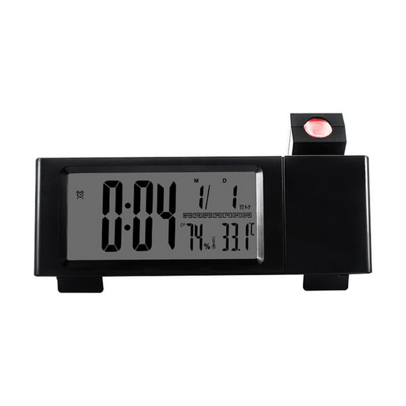 Binwennn 180° Projection Alarm Clock 6.5 Digital Alarm Clock With Indoor Humidity Temperature Date Display Snooze Alarm Clocks USB Ports 12/24h Work Alarm Clock & Lunch Break M Vibrating Timer Kitchen
