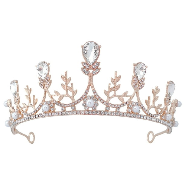 KAKOWELY Tiara de boda, diadema de novia, corona nupcial, tiara de decoración, corona de ceremonia, tiara