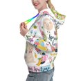 thumbnail image 2 of Wukai Spring Flowers Birds Print Womens Hoodies Fleece Sweatshirts Long Sleeve Sweaters Pullover Fall Outfits Winter Clothes-Medium, 2 of 7