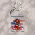 thumbnail image 2 of Democratic Dachshund Making Woof Count Election 2024 Acrylic Keychain Wiener Dog Lover Gifts Idea Collar Charm Tag Keyring - 01001, 2 of 5