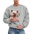 thumbnail image 5 of LNZGNM Kanga Pouch Sweatshirt Soft Fleece Pullover Casual Puppy Animal Carriers Shirt Ergonomic Pocket Design Long Sleeve Fall/Winter Tops for Women, Light Gray, M, 5 of 6