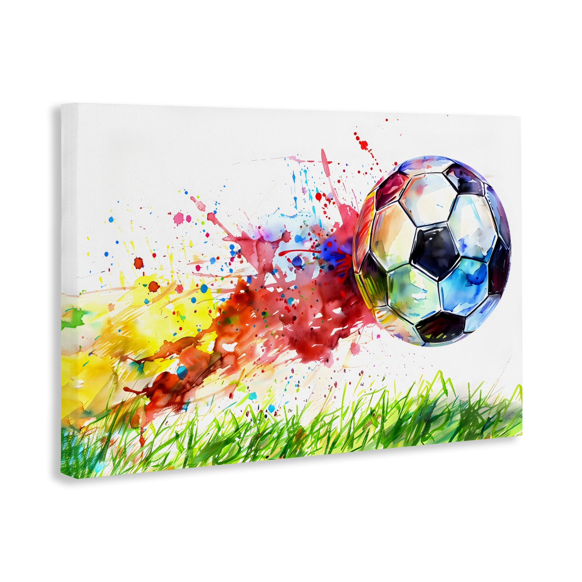 Stupell Industries Watercolor Soccer Ball in Motion Canvas Wall Art, design by Creative Studio