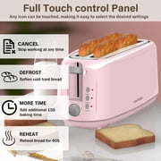 Toaster 4 Slice, Digital Stainless Toaster for Bagel, Defrost, Reheat, Dual Control, Removable Crumb Tray