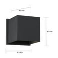 thumbnail image 4 of 62/1467-Nuvo Lighting-Lightgate-5W 3000K 1 LED Square Outdoor Wall Sconce-4.75 Inches Wide by 4.75 Inches High-White Finish, 4 of 8