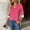 Hot Pink, variant on Women's Fashion Print Long Sleeve V-Neck Shirt, Polka Dot Printed Button-Down Top