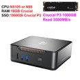 thumbnail image 1 of GK3V Mini PC Intel Alder Lake N95 Celeron N5105 8GB/16GB 1TB NVMe Windows 11 Pro Gaming Computer, 4K 60Hz HDMI VGA Win 11 Minipc Tan Jianjun unisex, 1 of 2