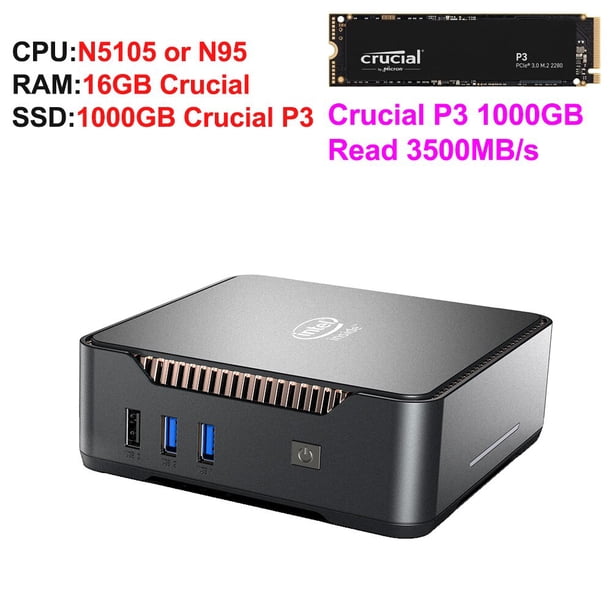 GK3V Mini PC Intel Alder Lake N95 Celeron N5105 8GB/16GB 1TB NVMe Windows 11 Pro Gaming Computer, 4K 60Hz HDMI VGA Win 11 Minipc Tan Jianjun unisex