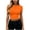 Orange, variant on Babysbule Women Crew Neck Fitted Crop Tee Short Sleeve Slim Casual Top for Summer Street Daily Outfits