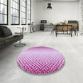 thumbnail image 3 of Ahgly Company Indoor Round Patterned Neon Pink Area Rugs, 4' Round, 3 of 6