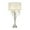 Silver Solid Round 16" x 16" x 31", variant on DecMode 31" 3 Light Silver Table Lamp with White Fabric Shade