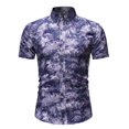 thumbnail image 1 of LSLJS Mens Casual Cardigan à Manches Courtes Col Rabattu T-Shirt Blouse Tops, 1 of 5