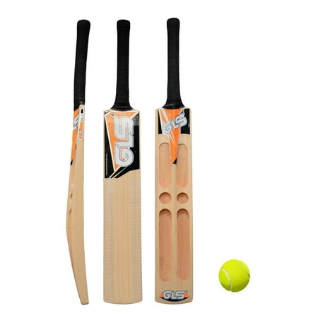 GLS Blaster Scoop Edition Full Size Himachal Willow Cricket Bat With Cover And Tennis Ball | Beige