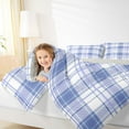 thumbnail image 4 of Homewish Classic Buffalo Plaid Bedding Comforter Set,Checkered Geometric Twin Comforter Sets,Blue Grid Print Bedding Set For Girls Boys,Super Cozy Room Decor Reversible,2pcs, 4 of 8
