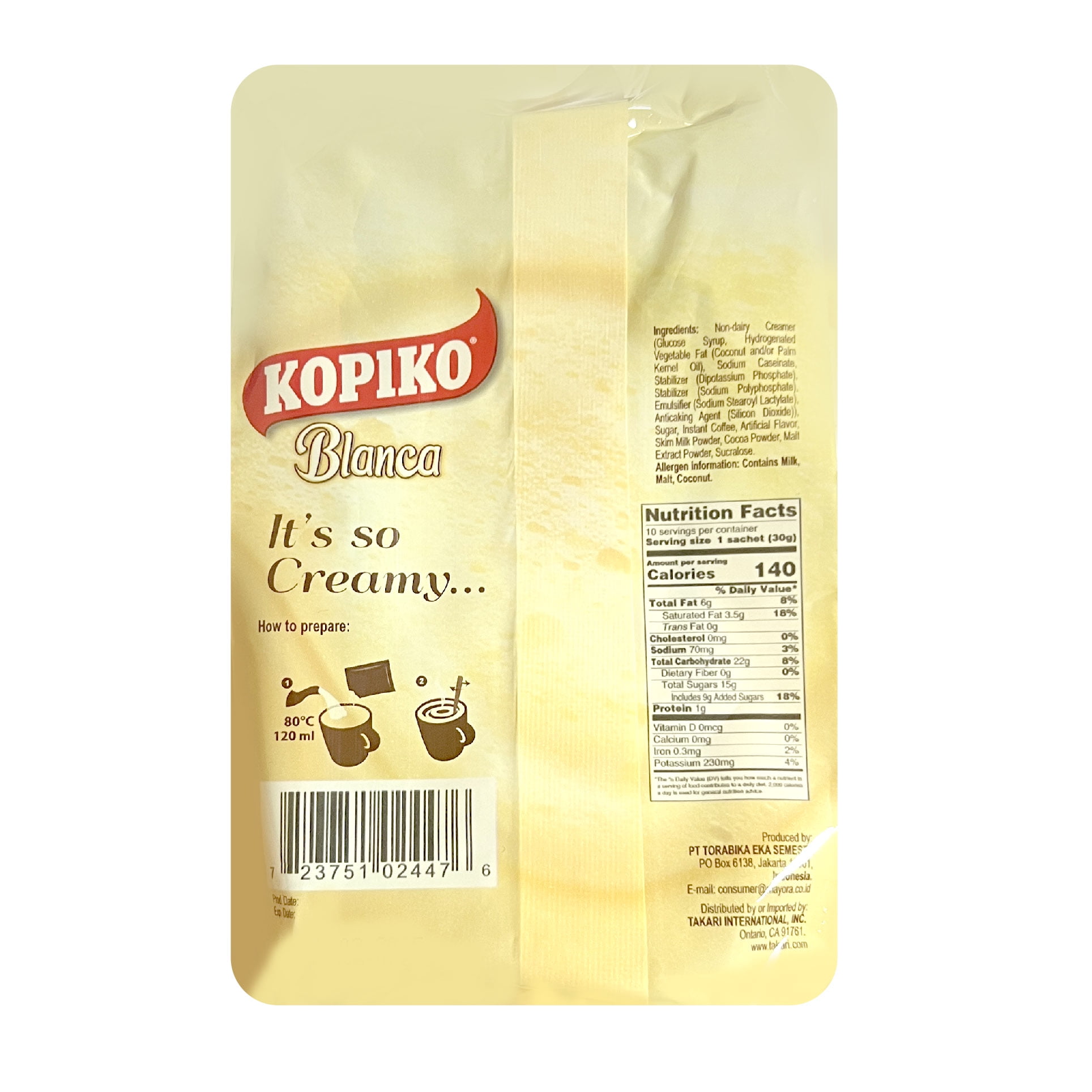 KOPIKO Instant Blanca Creamy Coffee Mix 10 Sachets 10.6 KOPIKO Instant Blanca Creamy Coffee Mix 10 Sachets 10.6