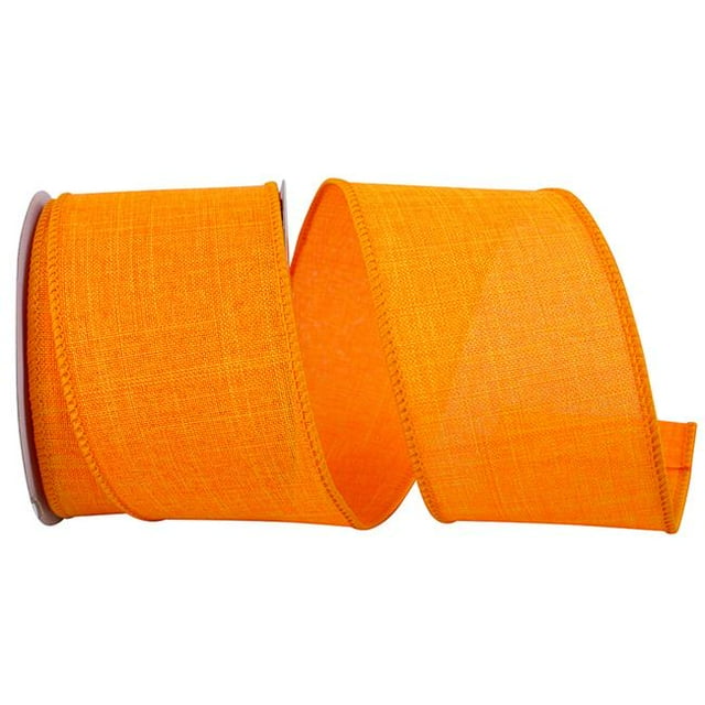 Reliant Ribbon 92573W-058-40F Ruban de Bordure Filaire 2,5 Po. Valeur Quotidienne du Lin, Orange - 10 Yards