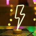 thumbnail image 4 of Meggemo LED Neon Lightning Bolt Sign Wall Art Electric Flash Shape Glow Lamp Bedroom Game Room Home Bar Party Decorative Modern Accent, 4 of 6