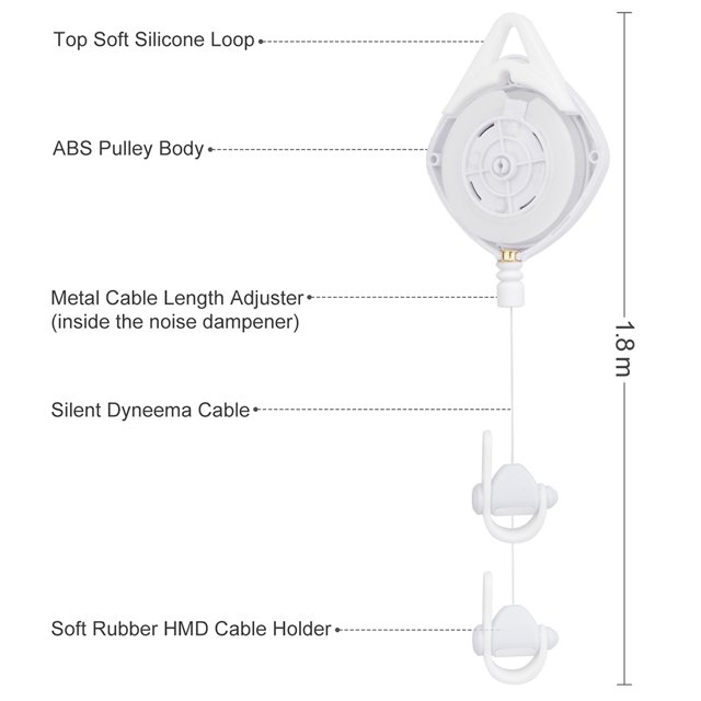 Sistema de polea de techo de gestión de cables de auriculares VR para Oculus Rift S Rift PS VR Ehuebsd Para estrenar