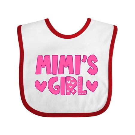 

Inktastic Mimi s Girl Pink with Hearts Girls Baby Bib