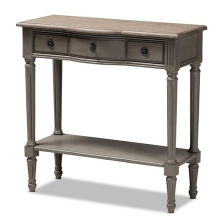 Bowery Hill Contemporary Wood 3-Drawer Console Table in Gray