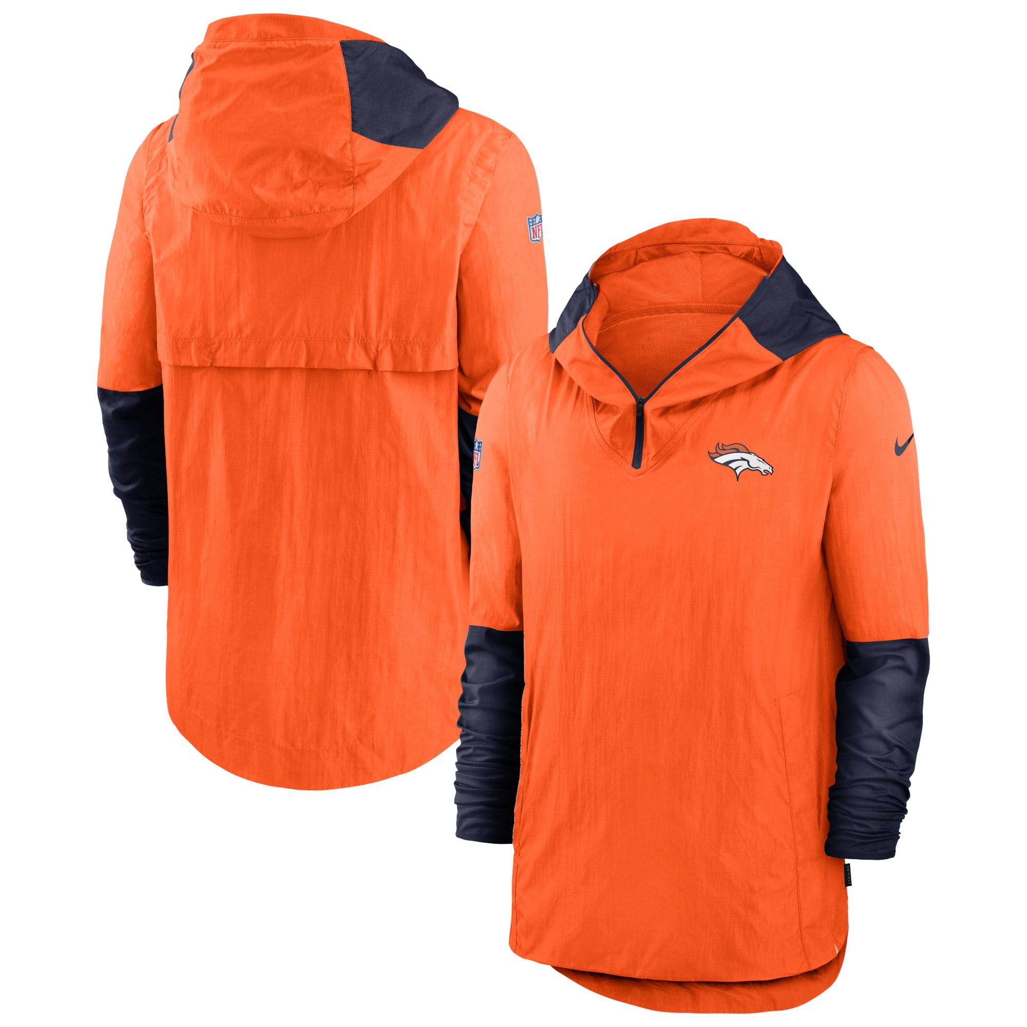 Denver Broncos Nike Sideline Pregame Player Quarter-Zip Jacket - Orange/Navy - Walmart.com 