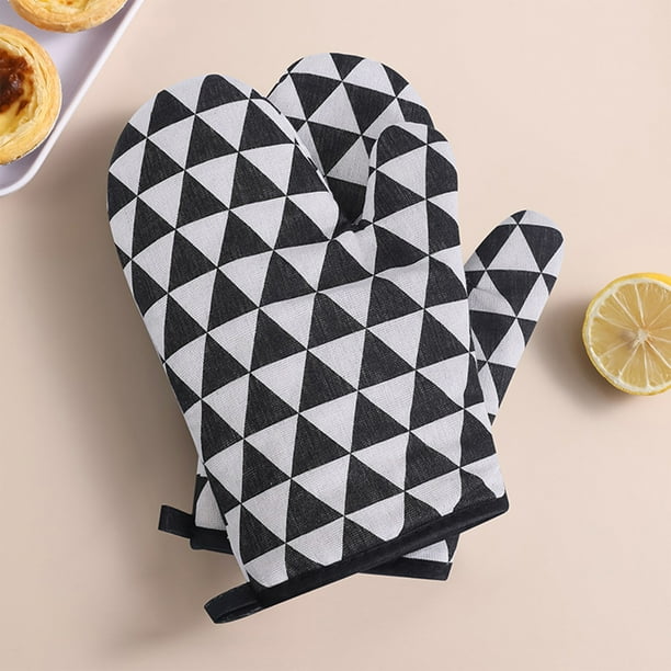 Xihbxyly Guantes de Aislamiento Térmico, Guantes de Horno con Protección Térmica, Diseño de Lino y Algodón Grueso, Resistentes Al Calor, Utensilios de Cocina Seguros, Multiusos En La Cocina, Tamaño 1