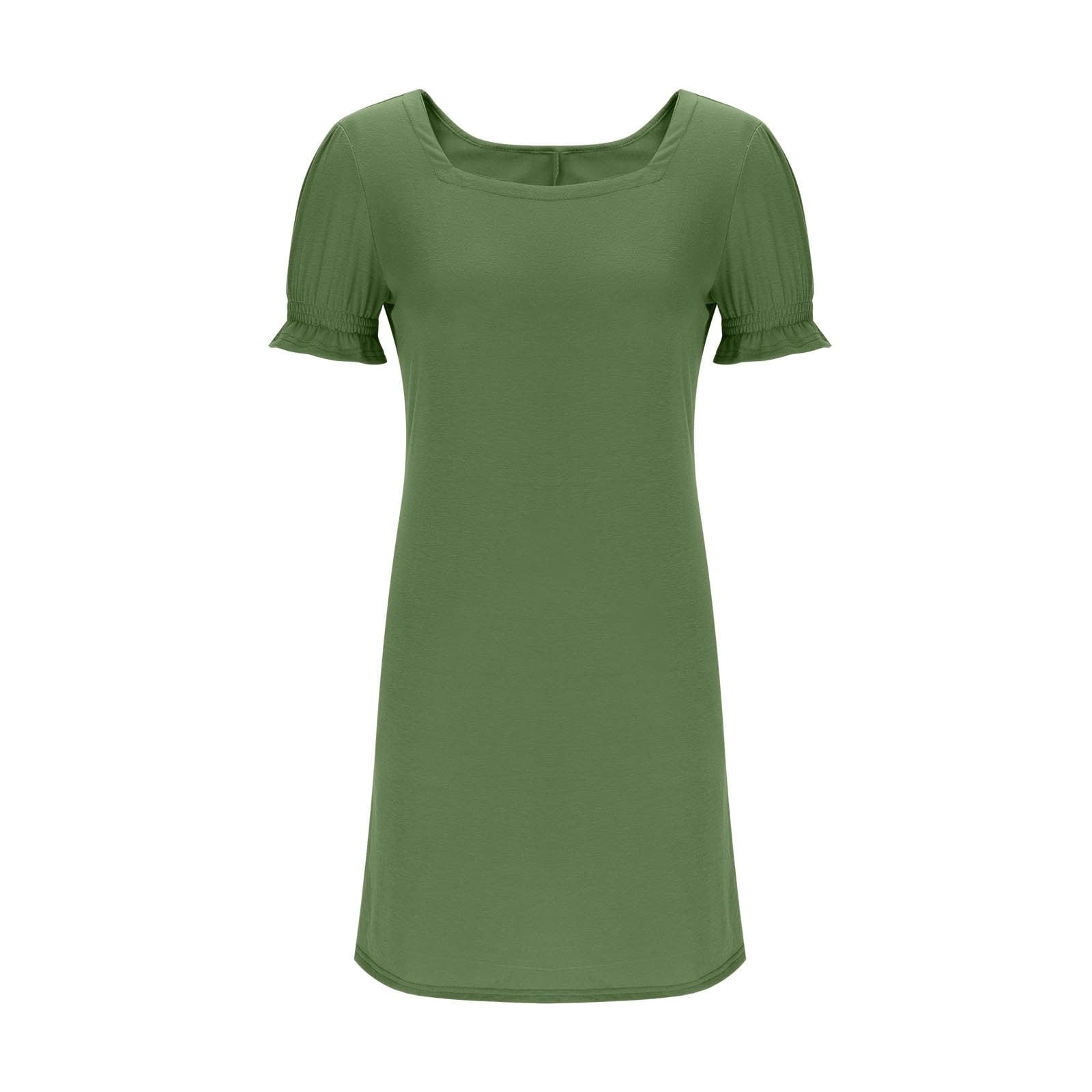 Summer Dressess for Women Green Fashion Plus Size Pocket Dress Short Sleeve  Solid Color Casual Save 65% Instantly! - Walmart.com