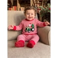 thumbnail image 4 of Loicainy Baby Toddler Boy Christmas Outfits 6 12 18 24 Months 2T 3T 4T Santa Embroidery Long Sleeve Pullover Stripe Pants Clothes Set, 4 of 9