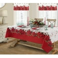 thumbnail image 3 of Newbridge Christmas Blooming Poinsettia’s Bordered 52 x 52 inch Square Fabric Dining Tablecloth, 3 of 11