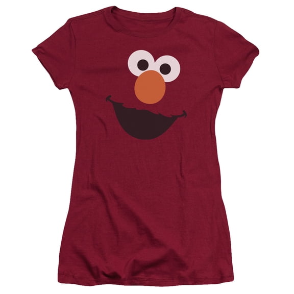Sesame Street Elmo Face S/S Junior Women's T-Shirt Sheer Cardinal