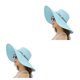 thumbnail image 2 of Minnieouse Sombrero de playa plegable con correa elástica en el interior - Fácil de llevar y usar Sombrero de paja de playa Gorra de playa Azul Cielo azul 2Conjunto, 2 of 6