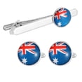 thumbnail image 1 of Set de gemelos y clip para corbata con la bandera de Australia para hombre, 1 of 3