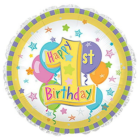LOONBALLOON Birthday-for-him-Balloons, 17″ PASTEL 1ST BIRTHDAY