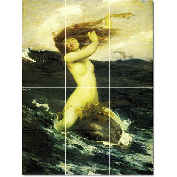 Ceramic Tile Mural-Herbert James Draper Mythology Painting 85. 24" w x 32" h using (12) 8 x 8 ceramic tiles